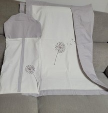 Dünne Nicki Baumwoll NEU Babydecke 78x88 Frühjahr  Babybett Organicer grau weiß 