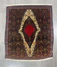 Schöner Senneh GEREINIGT Brücke 88cmx77cm Orientteppich Perserteppich G0135