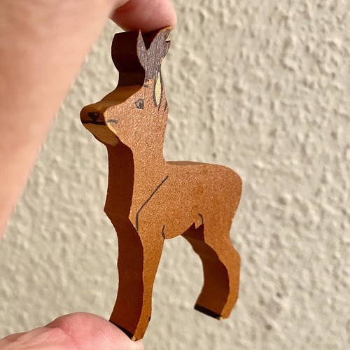 Vintage holzfigur kleines reh - vintage,