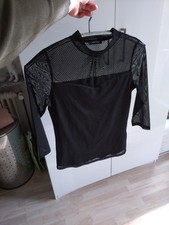 3/4 Armlänge Oberteil Netzoberteil schwarz Elegant Gr. S/M