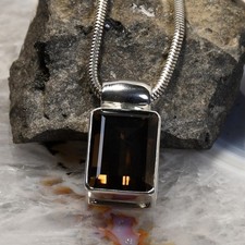 Rauchquarz Anhänger, 925er Silber, Edelsteinanhänger (15810), Edelsteinschmuck