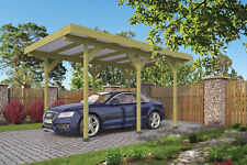 Einzelcarport 300x500 cm Auto Unterstand Carport Garage Holz Flachdach 9x9 cm