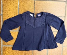 Zara Baby Mädchen Shirt dunkelblau Gr.74 Bluse Spitze Tunika Kleidung Oberteil