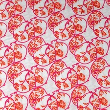 Baumwollstoff Reststück Westfalen Stoff orange pink Granatapfel ab 50 x 150 cm