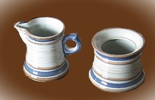 Service "GERZ-Keramik" Sahne-/Zitronenkännchen und Zuckerdose