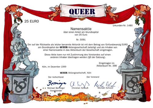 Alte aktie der queer - queer, mit