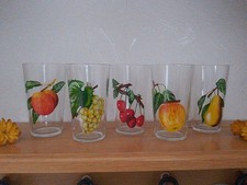 5x GLÄSER mit Motiv Früchte