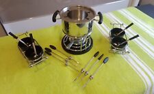  Fondue-Set 20 teilig, Edelstahltopf , Saucen Schälchen, Löffeln und Gabeln
