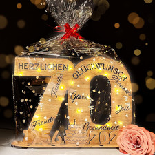 Holzschild Gästebuch 70