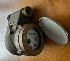 Wasseruhr 1/2 Zoll Senkrecht Neuhoff Gebraucht Ohne Eichung Funktioniert Messing