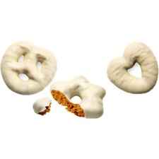 Weiße Herzen Sterne Brezeln