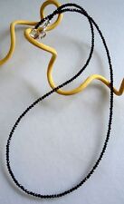 super dünne Spinell Kette, 925er Silber - 50 cm - Diamant - facettiert - schwarz