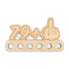 Geldgeschenk „Mittelfinger" zum 16. - 85. Geburtstag aus Holz für Männer