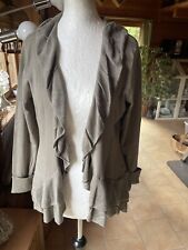 Strickjacke Lisa Tossa Khaki grün M Volants Haken Top Zustand