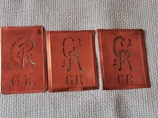 3 alte Kupferschablonen