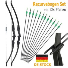 57" Takedown Recurvebogen 20-40lbs&12xArrow Bogen Set Bogenschießen Jagd RH/LH