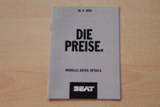 71418) Seat Marbella Ibiza Toledo Terra - Preise & Extras - Prospekt 09/1993
