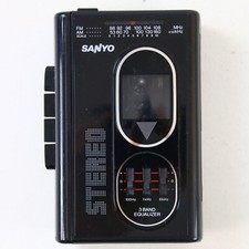 Tragbarer Cassette Player Recorder Sanyo MGR 75 Radio Gebraucht Funktionsfähig