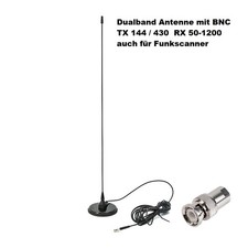DUALBAND UHF VHF BETRIEBSFUNK TAXIFUNK ANTENNE 2M 70cm 56cm BNC