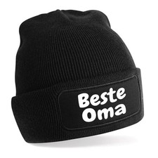 Beanie Mütze mit Spruch BESTE OMA – Strickmütze Geschenkidee Wintermütze