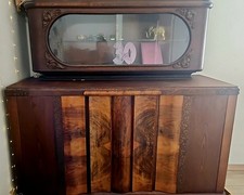 Antike Anrichte Massivholz Buffet Buffetschrank 2 TLG. 19Jh Antik Holz Vintage