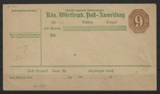Württemberg 9 Kr. Ganzsache