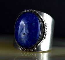 Ring Silber Sterling Lapislazuli blau 17,0 mm - attraktiv & ausgefallen silver