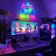 Neon LED Schild USB Licht Wand Deko Leuchte Gaming Setup Streamer Beleuchtung de