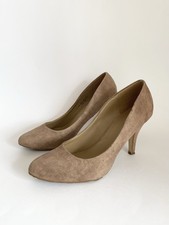 Pumps High Heels Gr. 39 Deichmann Graceland Beige Velours  Absatz Schuhe