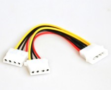 Y-Kabel 2x 5,25" Molex 4pol Verteiler PC Strom intern CD DVD Stromversorgung ATX