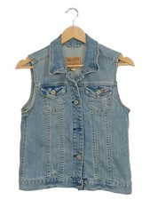 Hollister Damen Jeans Weste Gr. 36/S Blau Casual Baumwolle