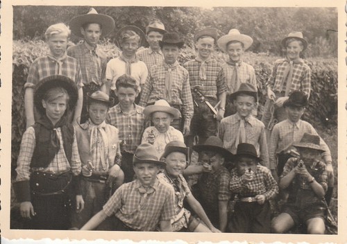 Vintage foto jungen mit hut - mit,