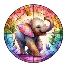 10x sticker elephant stained