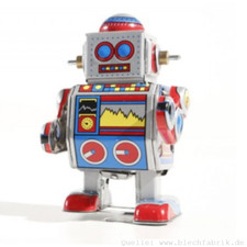 Blechspielzeug - Roboter klein, bunt - Sammlerstück - zum Aufziehen Neu OVP