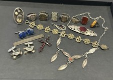 Antik Schmuck Konvolut  /800- 925er Silber Broschen Ringe / 140 gr/ Jugendstil