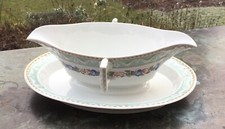 Schöne KPM Berlin Kurland Sauciere Mintgrün Blumengirlande 1. Wahl selten