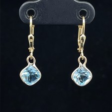 OHRHÄNGER AUS 333/-GELBGOLD MIT BLAUTOPAS SOGNI D'ORO SCHMUCKJAGD