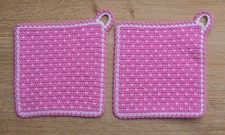 Topflappen Handarbeit gehäkelt Motiv Topflappen Punkt für Punkt 2er Set 