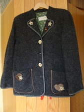 Trachtenjacke/Janker  mit Wollanteil Damen Gr 36 anthrazit von h.moser