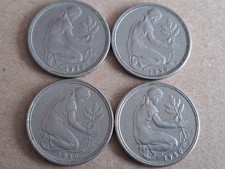 4x Münze 50 Pfennig 1950
