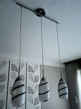 Pendeldeckenleuchte für Esstisch, 3 Flammig aus Milchglas 