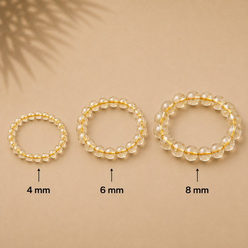 Citrin edelstein armband rund - edelstein,