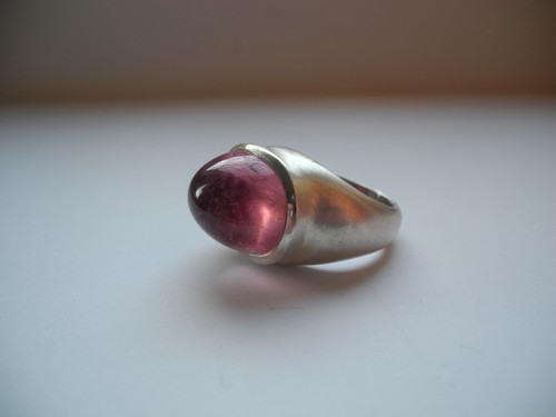 Pink turmalin ring - turmalin, silber