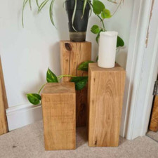 Massiver Eichenblock 150x150mm quadratische Platte - wählen Sie Ihre Höhe