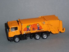 Siku 1854 1890 Scania Müllwagen Faun Variopress orange Länge ca. 12cm  (S39)