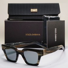 Dolce & Gabbana Sonnenbrille grau Horn Marmor eckig DG 4413 3390/87 48 mm