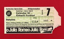 Fußball Eintrittskarte Karlsruher SC - Eintracht Frankfurt 1980/81  ( 60087