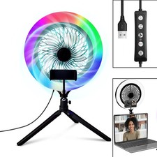 USB Ringlicht LED Ringlight mit Desktop Lüfter für Fotografie Live-Stream Video