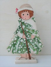 Mädchen weiß mit Zweig