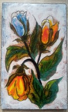 Keramik Wandplatte Blumen ??